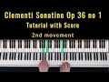 Sonatine in C major Op 36 no 1 M Clementi 2nd movement tutorial