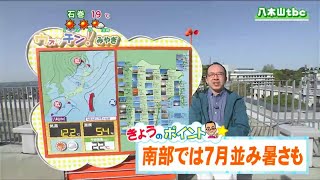 「きょうは概ね晴れて気温上昇、内陸では汗ばむくらい」宮城の30秒天気　tbc気象台　20日