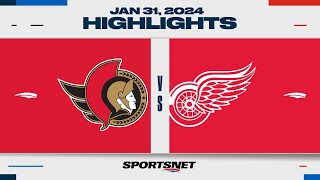 NHL Highlights | Senators vs. Red Wings - January 31, 2024