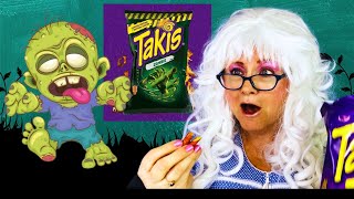 Zombie Takis EXTREMELY HOT CHIPS Granny McDonald's Taste Test