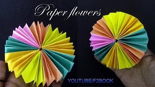How to make ✿✿ Paper Flower Simple Way Tutorial ✿✿ (F2BOOK Video 140)