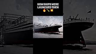 Ships launch now 🆚 then #ships #launch #olympic #titanic #queenmary #queenelizabeth2 #shorts #edit