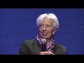 conférence débat de christine lagarde lors des house of finance days 2019