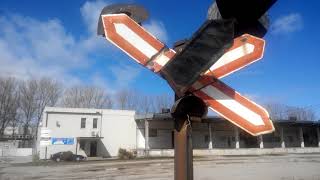 Abandoned railroad crossing in Riga, Imanta, near Buļļu iela, April 2017