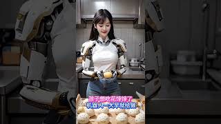 孩子想吃花饽饽了，机器人立马给安排好了 #美女机器人 #人工智能 #ai