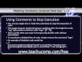 JavaScript Training Tutorial Using Comments to Stop Execution