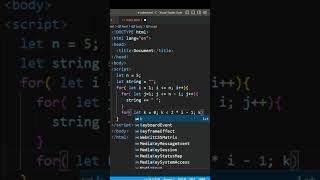 JavaScript Pyramid Pattern.