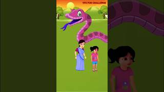 छोटी बच्ची और मम्मी 🐍सांप के ऊपर बैठ गए🤣 l Chudail Cartoon l #shorts #cartoon #comedy