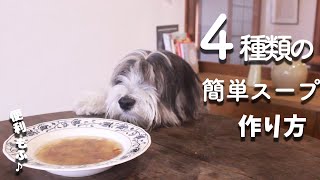 犬ご飯手作りレシピ｜４種類のスープの作り方【もふ飯】