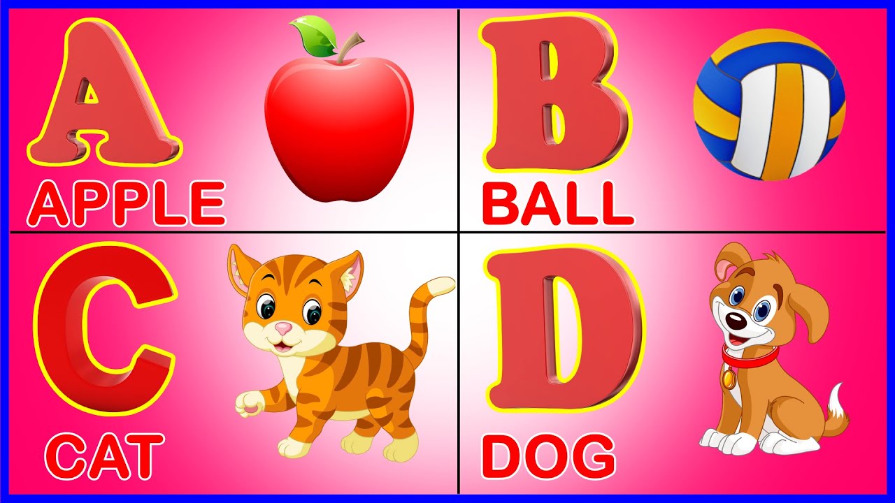 A For Apple B For Ball C For Cat, Abcd, English Alphabets With Pictures ...