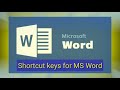 Shortcut keys of Microsoft Word