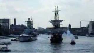 Swedish ship Götheborg Gun Salute to London