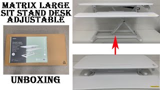 Adjustable Matrix Large Sit Stand Desk Unboxing and Review - J Burrows (JBGASSITWE) 8 Years Warranty