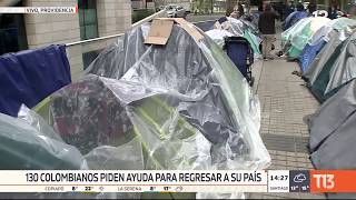 Cientos de colombianos acampan fuera de consulado en Santiago buscando retornar a su país