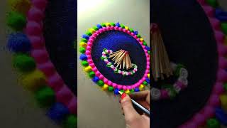 let's celebrate actual mini 'Holika' dahan😍🙏🌺/Holi rangoli/Happy Holi/Easy Holi art/rangoli trick