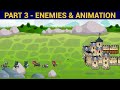 PyGame Castle Defender Game Beginner Tutorial in Python - PART 3 | Enemies and Sprite Animation