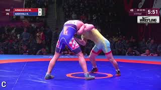 1/4 GR - 63 kg: M. AINAGULOV (KAZ) v. K. ABDEVALI (IRI)