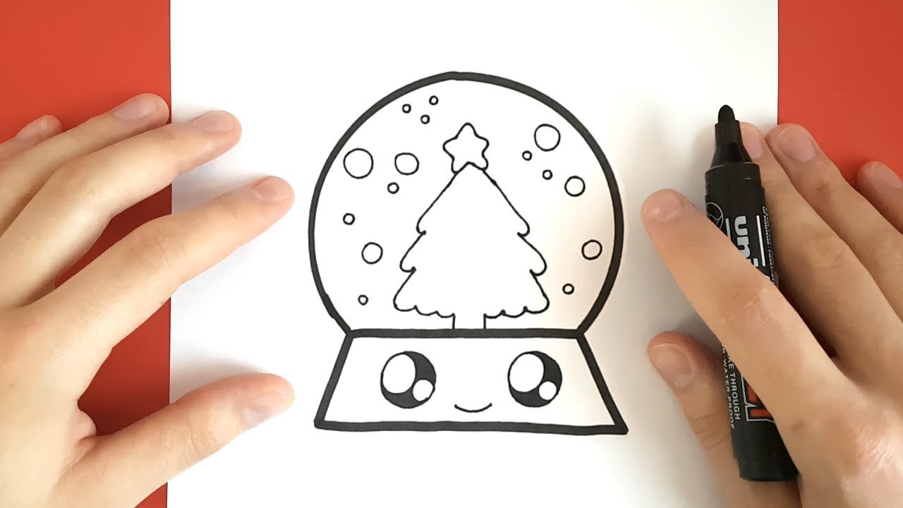 HOW TO DRAW A SNOW GLOBE CUTE AND EASY - YouTube