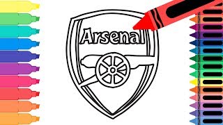 How to Draw Arsenal FC Badge - Drawing the Arsenal Logo - Coloring Pages for kids | Tanimated Toys