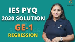 UPSC IES PYQ SOLUTIONS 2020 | GE-1 | Regression | Ecoholics