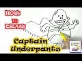 How to draw Captain Underpants in easy steps, step by step for children, kids, beginners