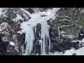 鳥海山の冬登山、凍ったニノ滝まで、途中の胴腹滝を見ながら登ります