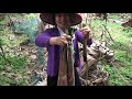 digging bamboo shoots in the mountains in spring the bamboo forest is full of sweet shoots