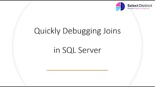 Debugging Joins in SQL