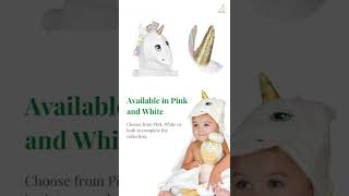 Bamboo Viscose Unicorn Hooded Towel for Babies and Toddlers in Pink and White Color | KloudBambu