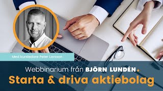 Starta och driva aktiebolag (webbinarium)