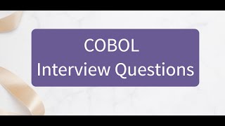 COBOL Interview Questions