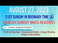 27 August 2023 English Sunday Mass Readings | 21st Sunday in Ordinary Time (A)