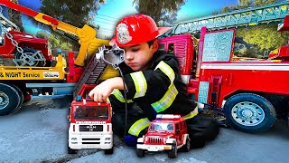 Firetruck Rescue Mission! | Toy Firetrucks and Emergency Vehicles for Kids | JackJackPlays