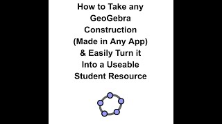 From Playing in GeoGebra App to Making it a Useable Student Resource: It's THAT EASY!