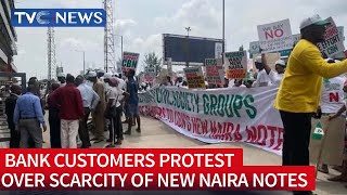 CBN Calls For Calm, As Bank Customers Protest Over Scarcity Of New Naira Notes