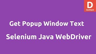 Get Popup Window Text using Selenium Java