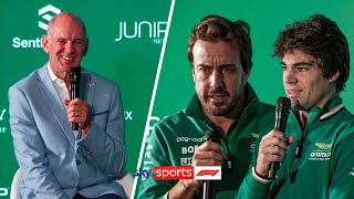 Adrian Newey JOINS Aston Martin 🤝 | Fernando Alonso, Lawrence Stroll and Lance Stroll react