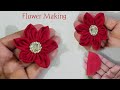 Diy: How to make an adorable fabric flower making in just 2 minutes/Diy /Easy Tricks Fabric Flower