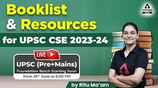 UPSC 2023 | Booklist And Resource For UPSC CSE 2023-24