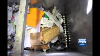 Inside a shred truck at Stafford County Courthouse