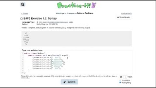 Java Practice-it Introduction to Java Programming | Exercise 1.2 Spikey