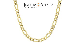 14K Yellow Gold Filled Solid Figaro Chain Necklace, 3 2 mm