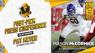 Steelers select G Mason McCormick (R4, P119): OL Coach Pat Meyer Post-Pick Press Conference
