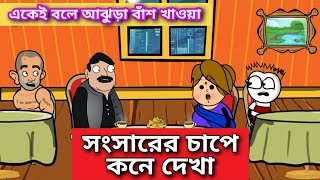 সংসারের চাপ | Sangsarer Chap | Hasir Mojar Cartoon | Bangla Cartoon Comedy | MOJ | PassEntertainment