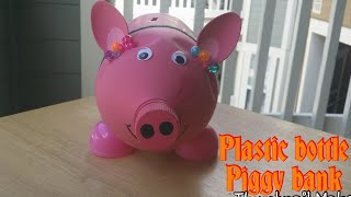 DIY Plastic bottle piggy bank.