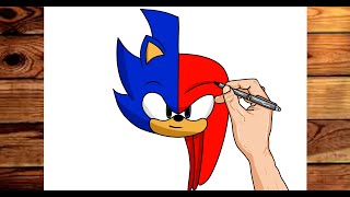 HOW TO DRAW SONIC VS KNUCKLES - SONIC THE HEDGEHOG 2   EASY STEP BY STEP DRAWING