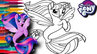 Twilight Sparkle Seapony drawing🖌️🎨| My little pony cartoon |#episode189 | Colouring Crafts🌈✨.