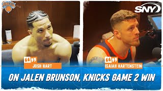 Josh Hart and Isaiah Hartenstein talk Jalen Brunson, Knicks beating Pacers, New York fans | SNY