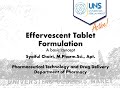 Effervescent Tablet Formulation: A Basic Concept