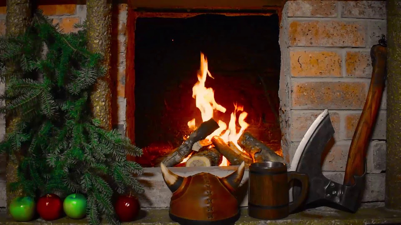 Dwarven Yule Log Fireplace With Relaxing Crackling Fire Sound [1 HOUR ...